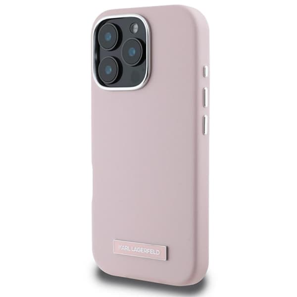Karl Lagerfeld FW Metal Plate MagSafe - Case for iPhone 16 Pro (pink)