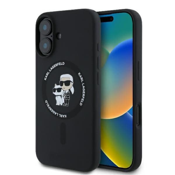 KarlLagerfeldSiliconeKarl&ChoupetteRingMagSafe-CaseforiPhone16Plus(black)