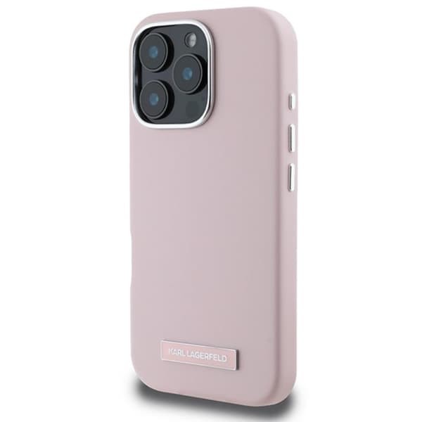 KarlLagerfeldFWMetalPlateMagSafe-CaseforiPhone16ProMax(pink)