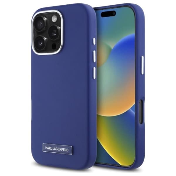 KarlLagerfeldFWMetalPlateMagSafe-CaseforiPhone16ProMax(blue)