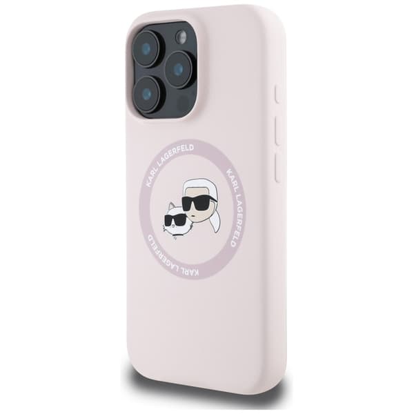 Karl Lagerfeld Silicone Double Heads And Circle MagSafe - Case for iPhone 16 Pro Max (pink)