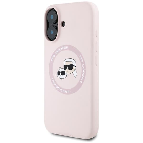 KarlLagerfeldSiliconeDoubleHeadsAndCircleMagSafe-CaseforiPhone16(pink)