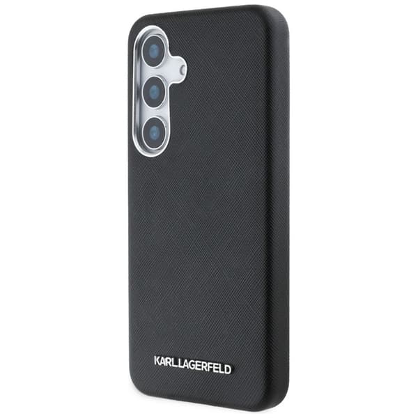 KarlLagerfeldSaffianoFullWrappedElongatedMetalLogoMagSafe-CaseforSamsungGalaxyS25+(black)