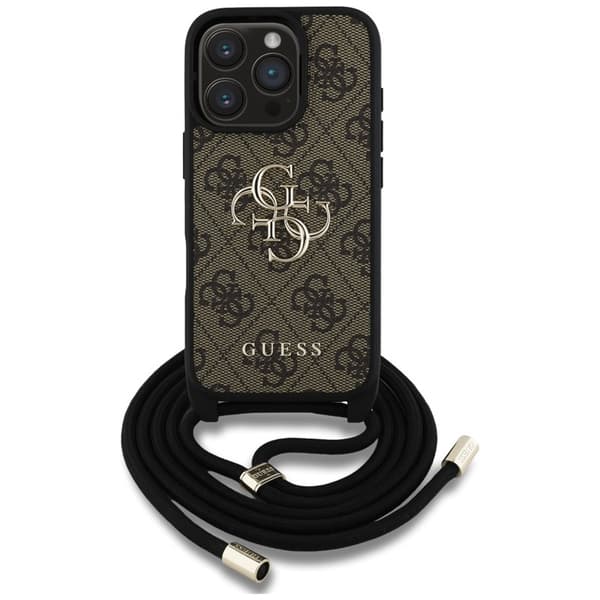 Guess4GBigLogoCordStrapCrossbody-CaseforiPhone16ProMax(brown)