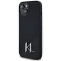 Miniatyrbillede 2 af 2: KarlLagerfeldSiliconeShadowMetalInitialMagSafe-CaseforiPhone15(black)