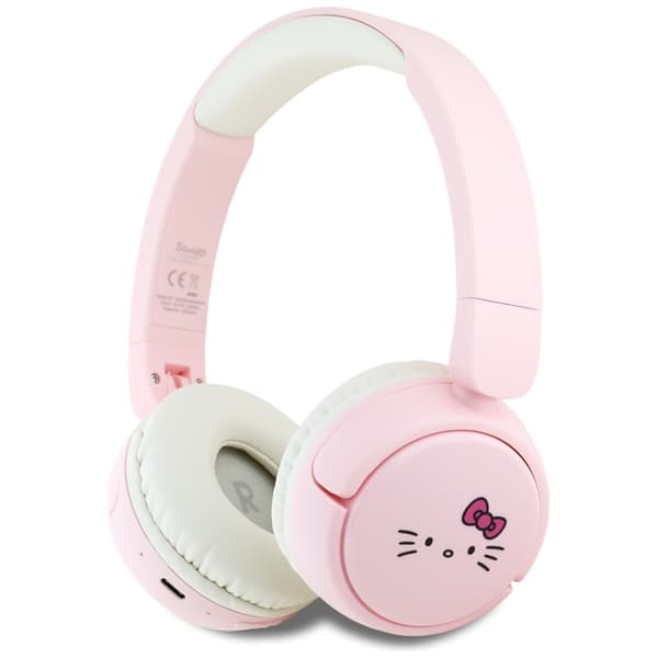 Hello Kitty Face Logo - Wireless Over-Ear Bluetooth Headphones V5.3 (Pink)