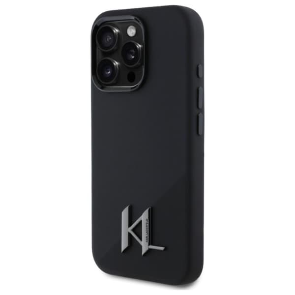 KarlLagerfeldSiliconeShadowMetalInitialMagSafe-CaseforiPhone16ProMax(black)