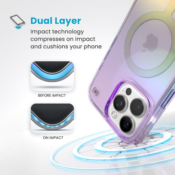Speck Presidio2 Lux MagSafe - Case for iPhone 16 Pro Max (Amazing Purple / Clear)