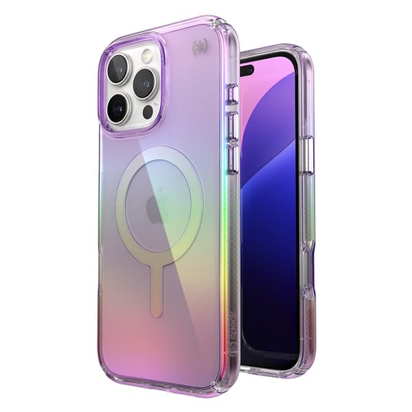 Speck Presidio2 Lux MagSafe - Case for iPhone 16 Pro Max (Amazing Purple / Clear)