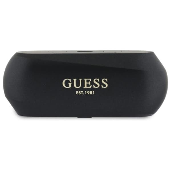 Guess Elongated Metallic Printed Logo - Bluetooth TWS Headphones + Charging Case (Black)