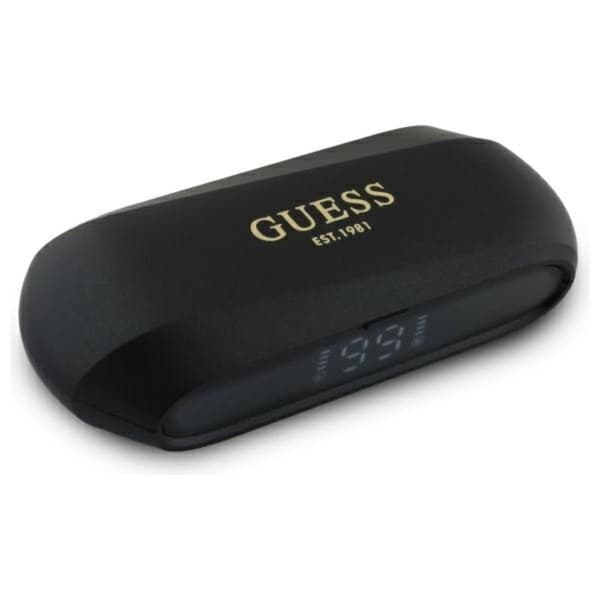 Guess Elongated Metallic Printed Logo - Bluetooth TWS Headphones + Charging Case (Black)