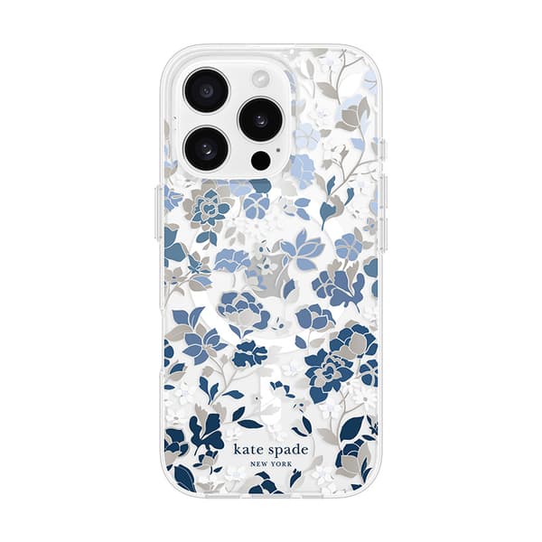 Kate Spade New York Protective Gems MagSafe - Case for iPhone 16 Pro (Flowerbed Blue)