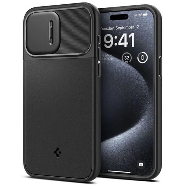 Spigen Optik Armor Mag MagSafe - Etui til iPhone 15 Pro (sort)