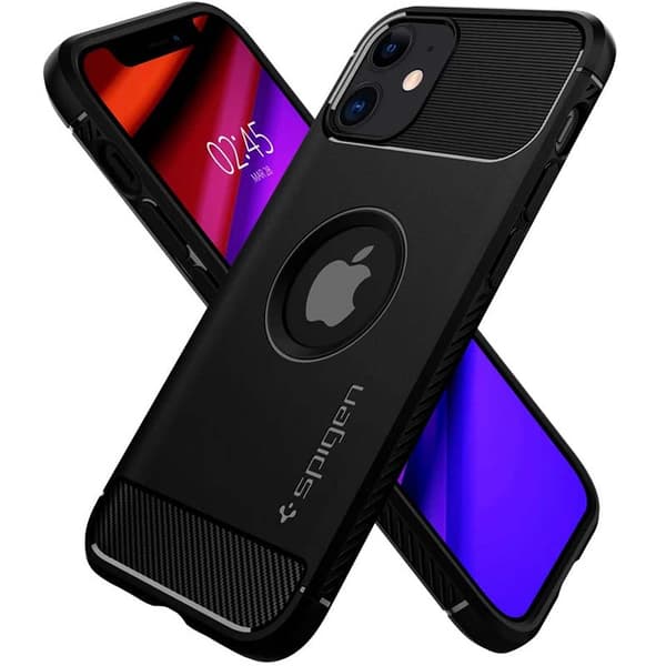Spigen Rugged Armor - Cover til iPhone 12 / iPhone 12 Pro Cover (sort)