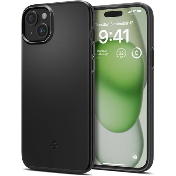 Spigen Thin Fit - Etui til iPhone 15 Plus (sort)