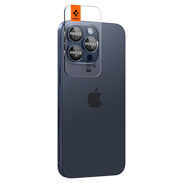 Spigen Optik.TR EZ Fit Camera Lens Protector 2-Pack - Linsebeskyttelsesglas til iPhone 15 Pro / iPhone 15 Pro Max / iPhone 14 Pro / iPhone 14 Pro Max