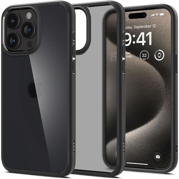 Spigen Ultra Hybrid - Cover til iPhone 15 Pro (Frost Black)