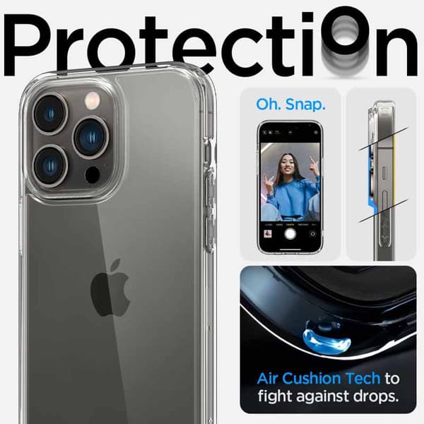 Spigen Ultra Hybrid - Cover til iPhone 14 Pro (gennemsigtig)