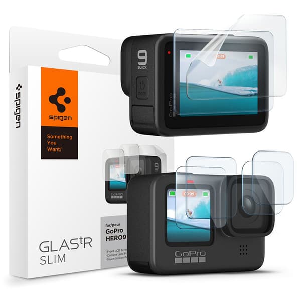 Spigen Glas.TR Slim + Film 2-Set - Glas- og filmsæt til GoPro Hero 12/11/10/9 (2 sæt)