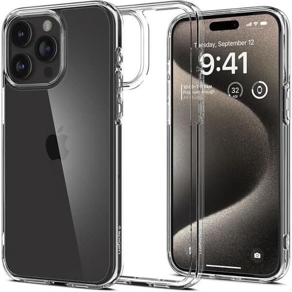 Spigen Ultra Hybrid - Cover til iPhone 15 Pro Max (gennemsigtig)