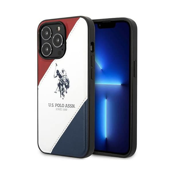 USPoloAssnTricolorpræget-etuitiliPhone14Pro(hvid)