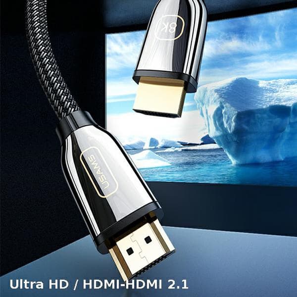 USAMS US-SJ497 - HDMI - HDMI 2.1 2m kabel med 8K 60 Hz / 4K 120 Hz support (sort)