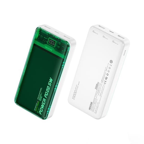 WEKOMEWP-351Vanguard-serien-Powerbank20000mAhPD20W+QC22,5W(grön/transparent)