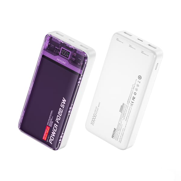 WEKOMEWP-351Vanguard-serien-Powerbank20000mAhPD20W+QC22,5W(lilla/gennemsigtig)