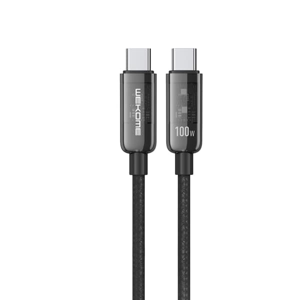 WEKOMEWDC-193VanguardSeries-USB-CtilUSB-CSuperhurtigopladningsforbindelseskabel100W1m(sort)