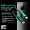 Miniatyrbillede 2 af 2: WEKOMEWDC-193VanguardSeries-USB-CtilUSB-CSuperhurtigopladningsforbindelseskabel100W1m(grøn)