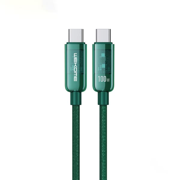 WEKOMEWDC-193VanguardSeries-USB-CtilUSB-CSuperhurtigopladningsforbindelseskabel100W1m(grøn)