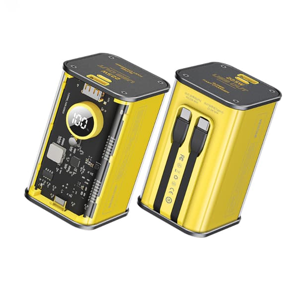 WEKOMEWP-347VanguardSeries-Powerbank20000mAhSuperhurtigopladningmedindbyggetUSB-CPD20W&Lightning+USB-AQC3.022,5Wkabel(Gul)