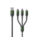 Pikkukuva 1 / 2: WEKOME WDC-170 Raython Series - 3-in-1 USB-A to USB-C + Lightning + Micro USB 1.2 m Fast Charging PD Cable (Black)