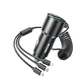 Miniatyrbillede 1 af 2: WEKOMEWP-C44PopDigitalSeries-Bilopladermedintegreret3-i-1USB-C/Lightning/MicroUSB+2xUSB-A33Wkabel(sort)
