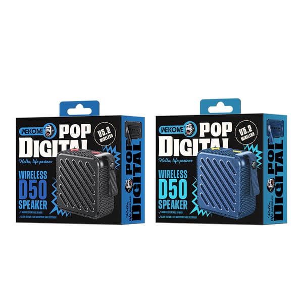 WEKOME D50 Pop Digital Series - Bärbar trådlös Bluetooth V5.2-högtalare (svart)