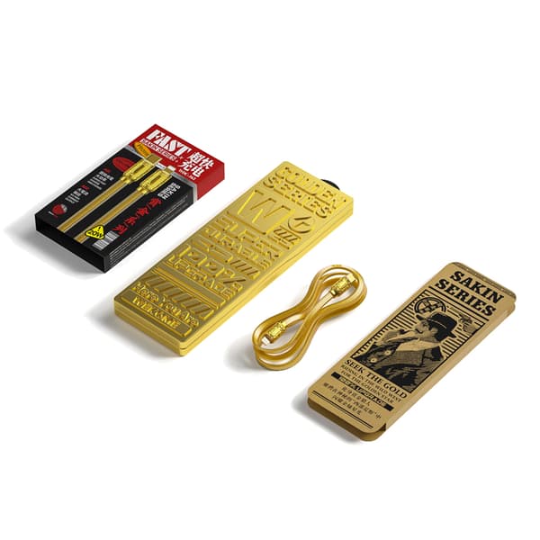 WEKOME WDC-163 Sakin-serien - USB-C til Lightning PD 20W tilslutningskabel 1 m (guld)
