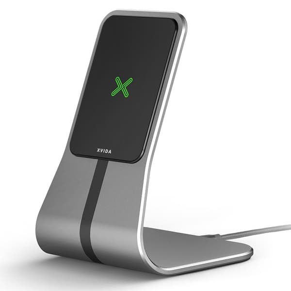 XVIDA(POWER2)trådlöstladdningsbordsställ-Qi7,5W(silver)