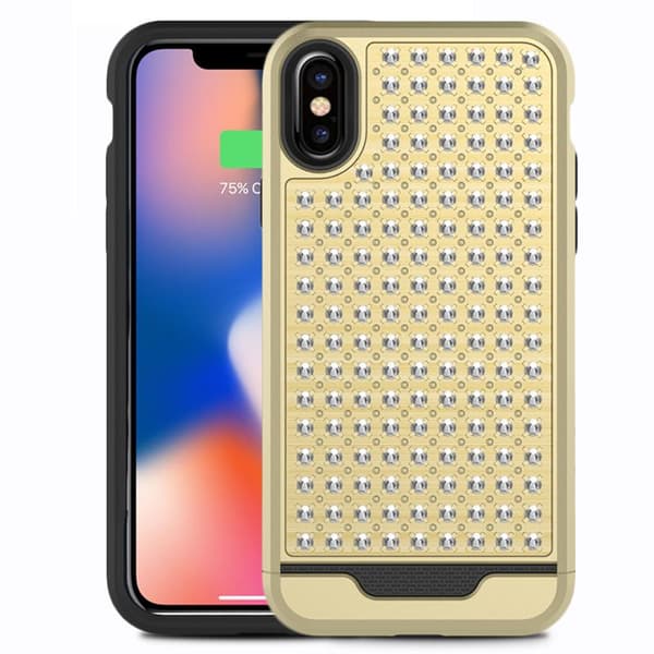 ZizoStarDiamondHybridSkalföriPhoneX(guld/svart)