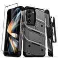 Miniatyrbillede 1 af 2: ZIZOBOLTSeries-PansretetuitilSamsungGalaxyS23med9Hglastilskærm+holdermedstativ(Grå)