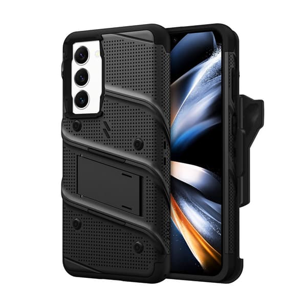 ZIZO BOLT Series - Pansret etui til Samsung Galaxy S23+ med 9H glas til skærm + holder med stativ (sort)
