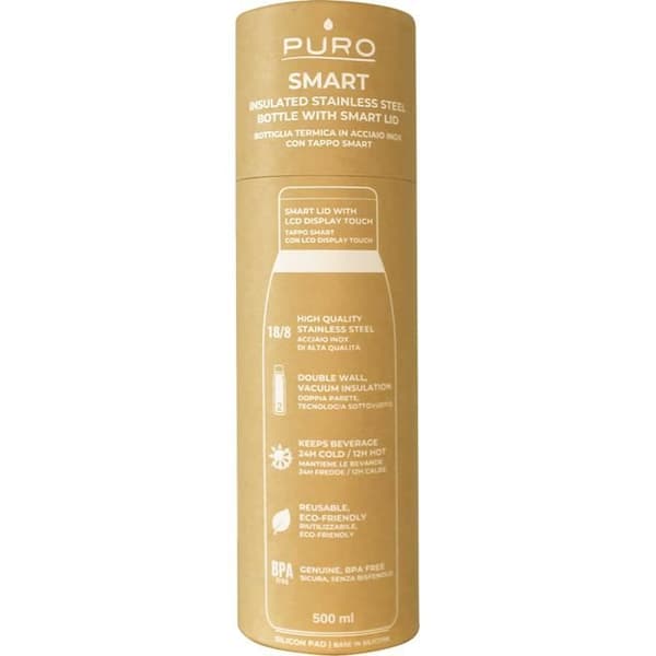 Flaska - Puro - Smart - 500 ml - LED-skärm - Svart