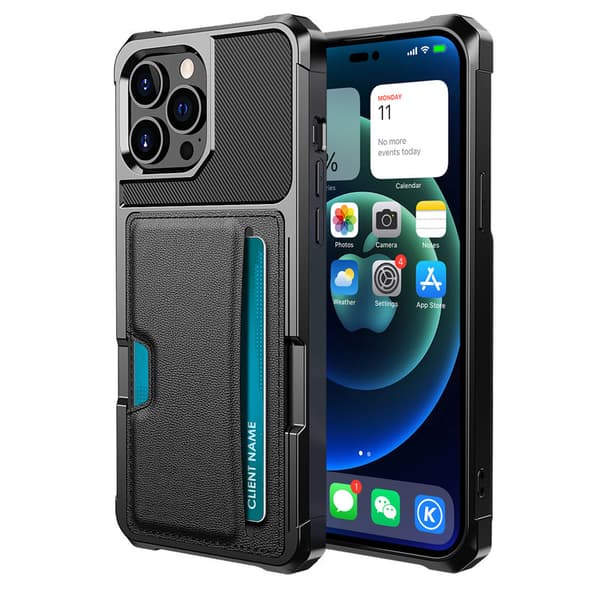INF Elegant Sort iPhone 15 Cover med Kortholder iPhone 15 Pro Max