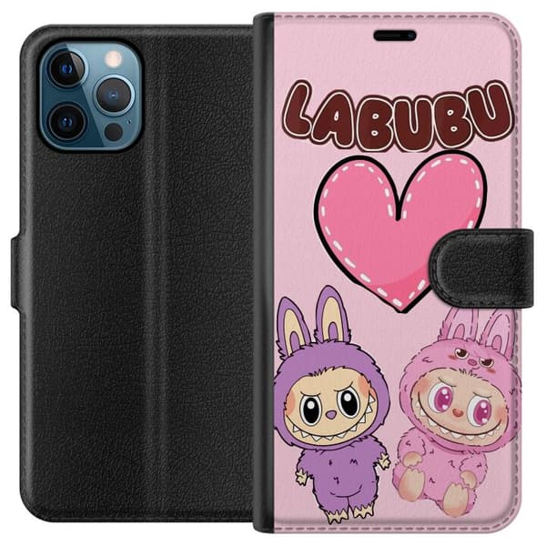 Apple iPhone 12 Pro Max Tegnebogsetui Labubu Pink Monster