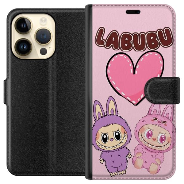 Apple iPhone 14 Pro Tegnebogsetui Labubu Pink Monster