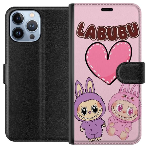 Apple iPhone 13 Pro Max Tegnebogsetui Labubu Pink Monster