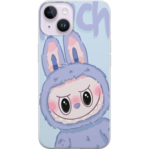Apple iPhone 14 Plus Läpinäkyvä kuori Sininen Jänis Labubu