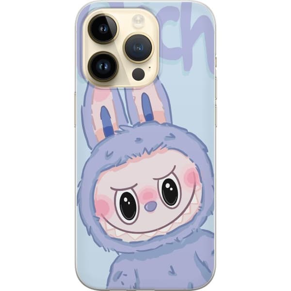Apple iPhone 14 Pro Gennemsigtig cover Blå Kanin Labubu