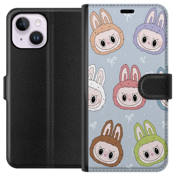 Apple iPhone 15 Plus Lommeboketui Pastel Labubu
