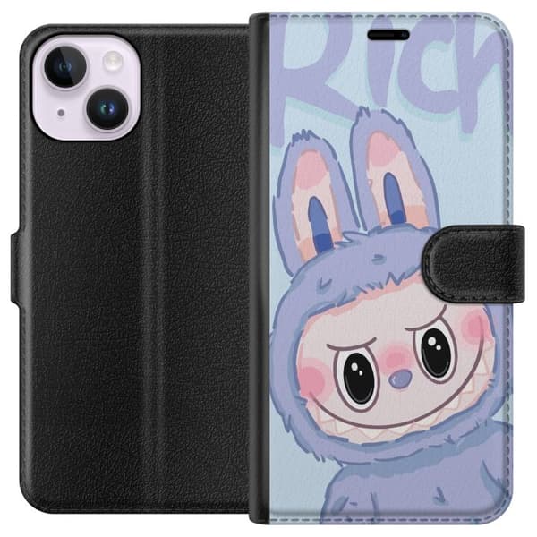 Apple iPhone 15 Lommeboketui Blå Kanin Labubu