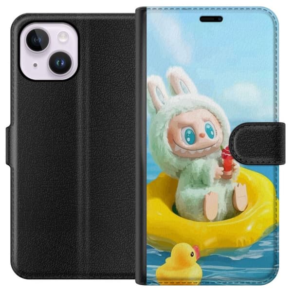 Apple iPhone 15 Plus Lompakkokotelo Labubu Macaron-sarja